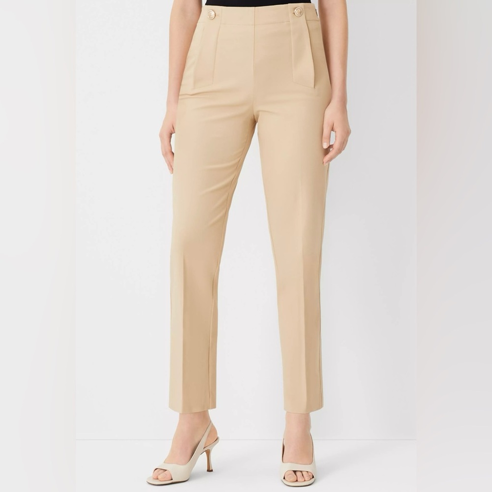 NWT Ann Taylor The Pencil Sailor Pant in Twill Curvy Fit Color Bagnette